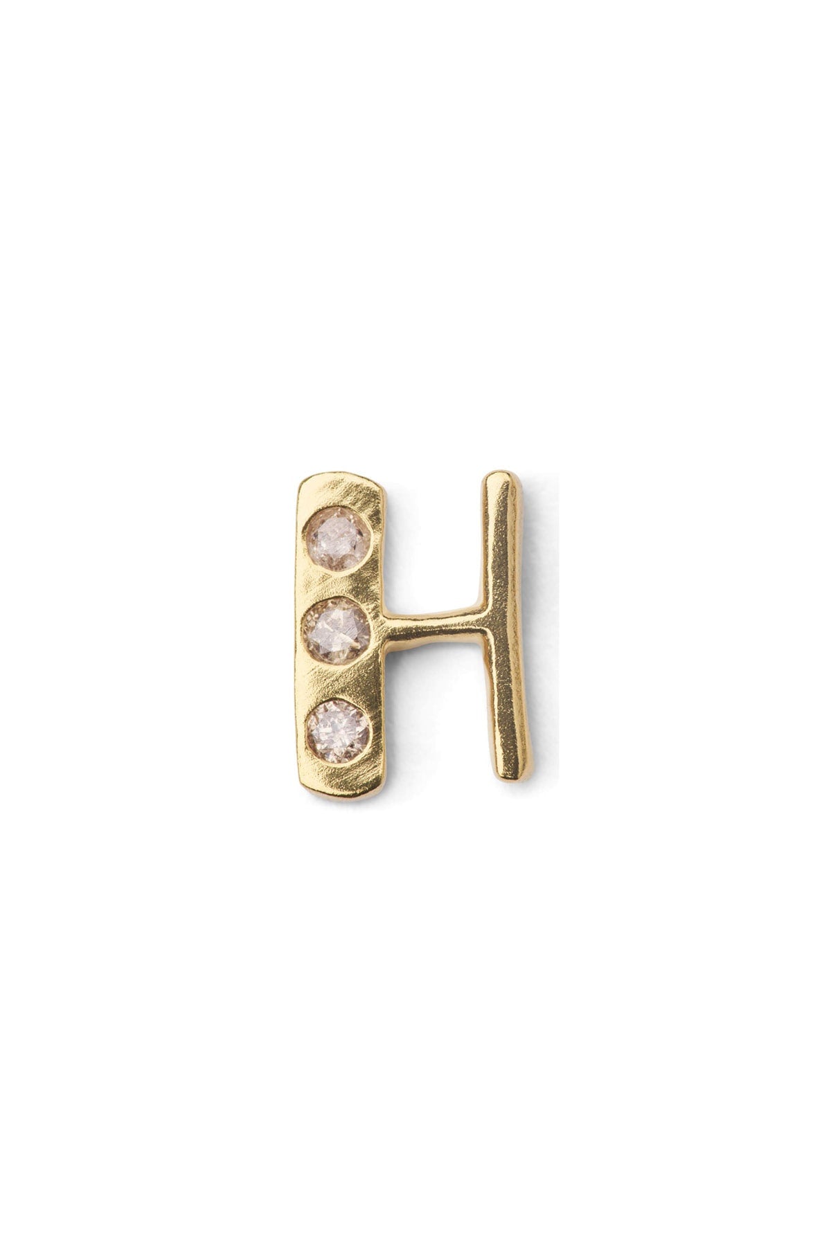 Diamond letter ear stud - Rabens Momento I Gold w/ Champaign diamond Gold w/ Champaign diamond H 19 - Rabens Saloner
