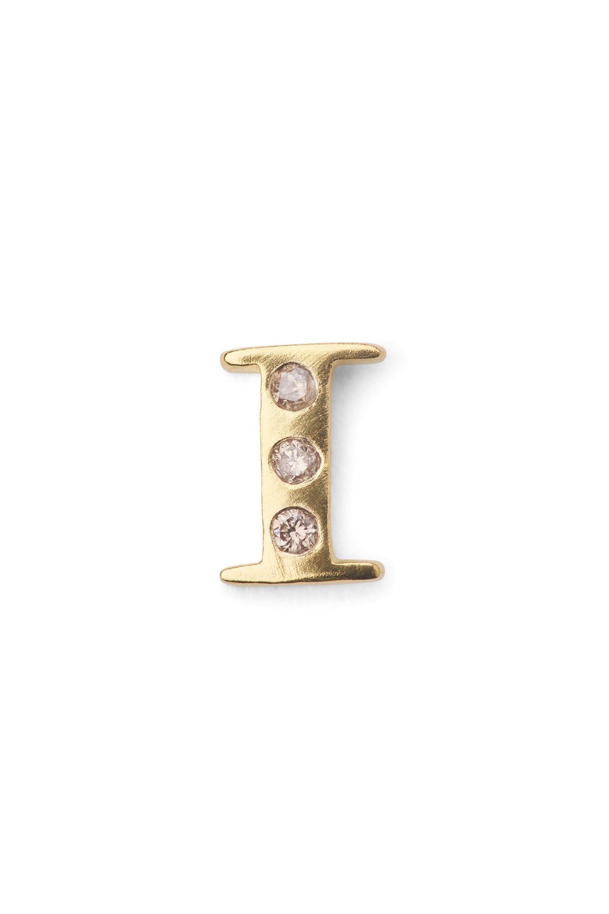 Diamond letter ear stud - Rabens Momento I Gold w/ Champaign diamond Gold w/ Champaign diamond I 21 - Rabens Saloner