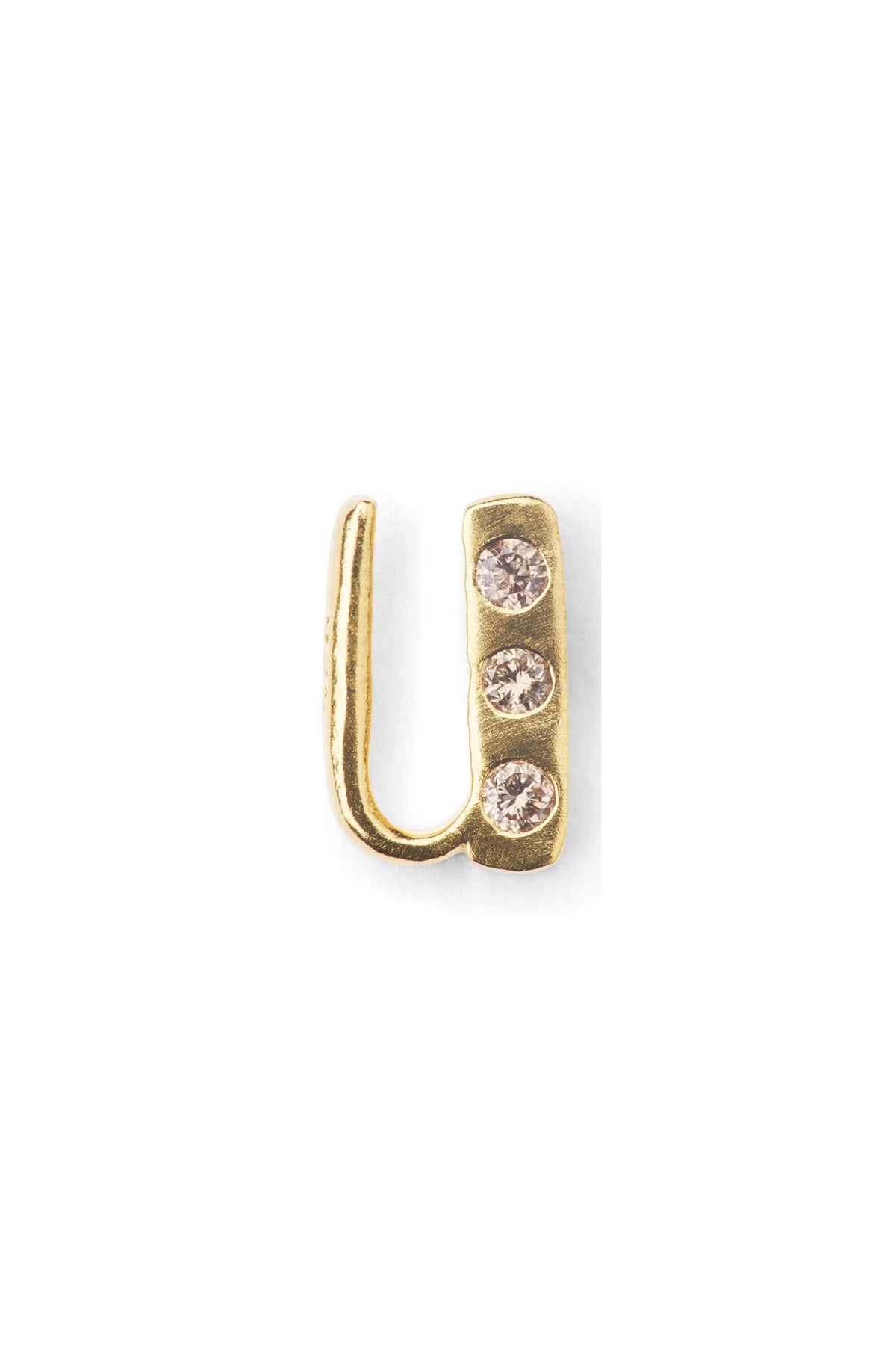 Diamond letter ear stud - Rabens Momento I Gold w/ Champaign diamond
