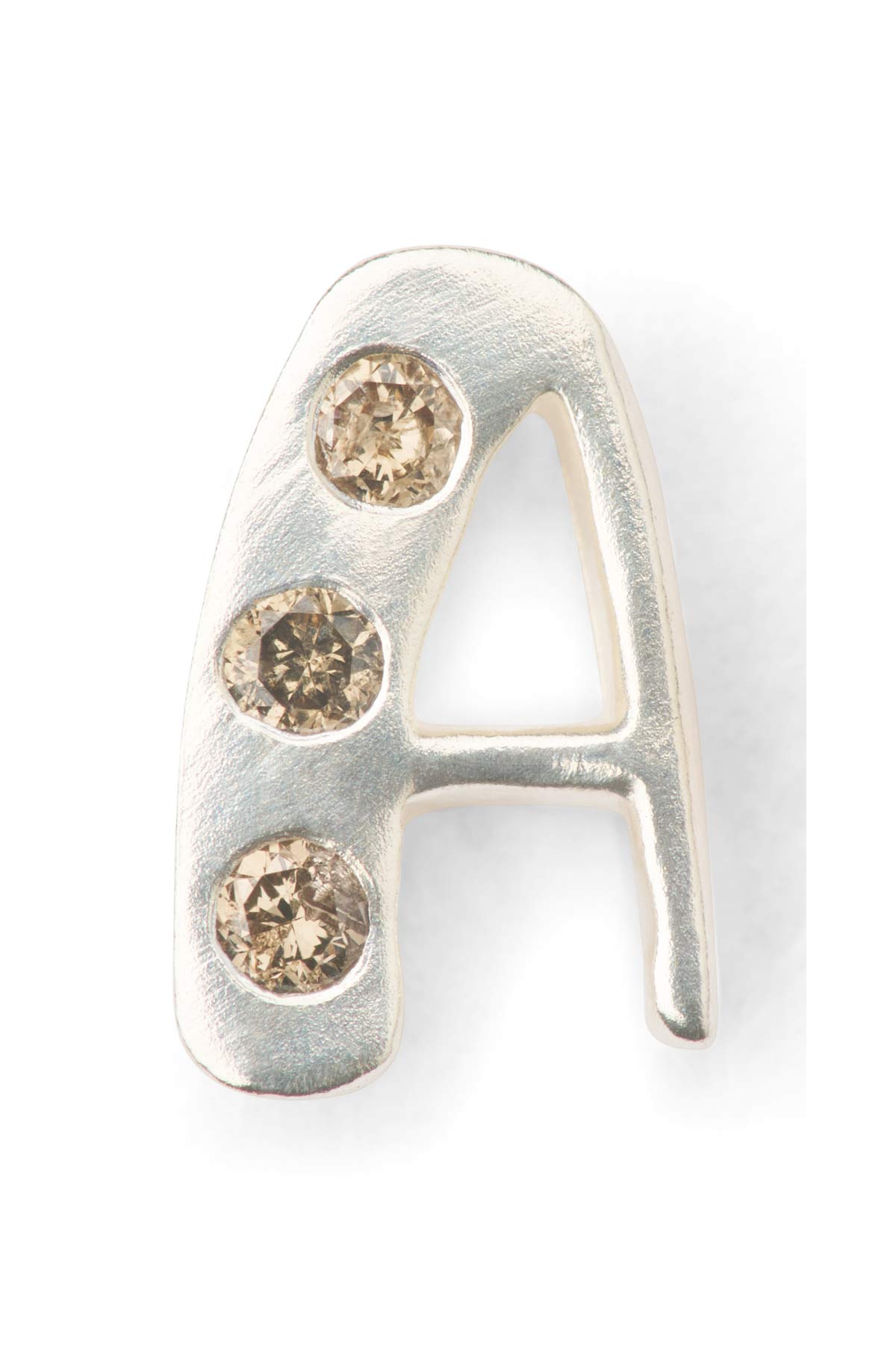 Diamond letter ear stud - Rabens Momento I Silver w/ Champaign diamond