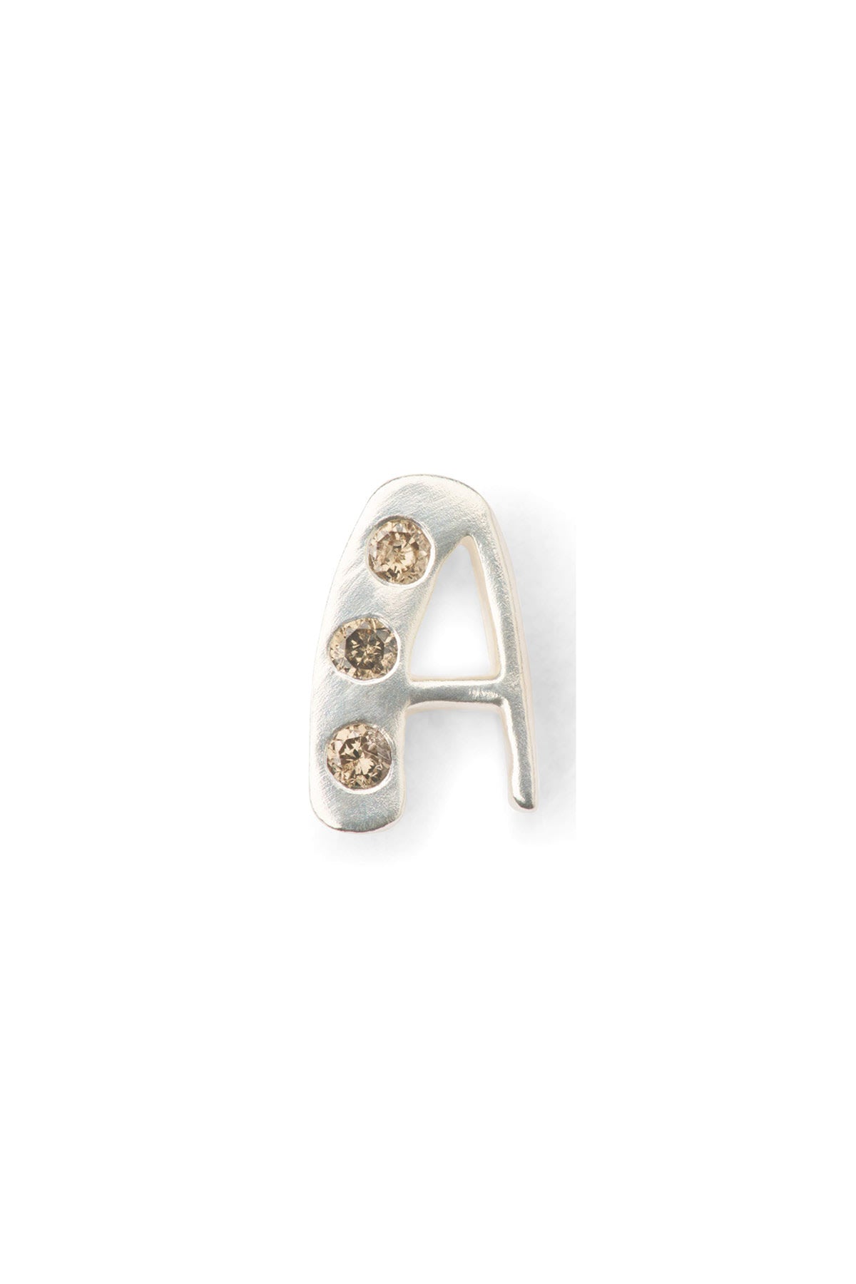 Diamond letter ear stud - Rabens Momento I Silver w/ Champagne diamond Silver w/ Champagne diamond A 7 - Rabens Saloner