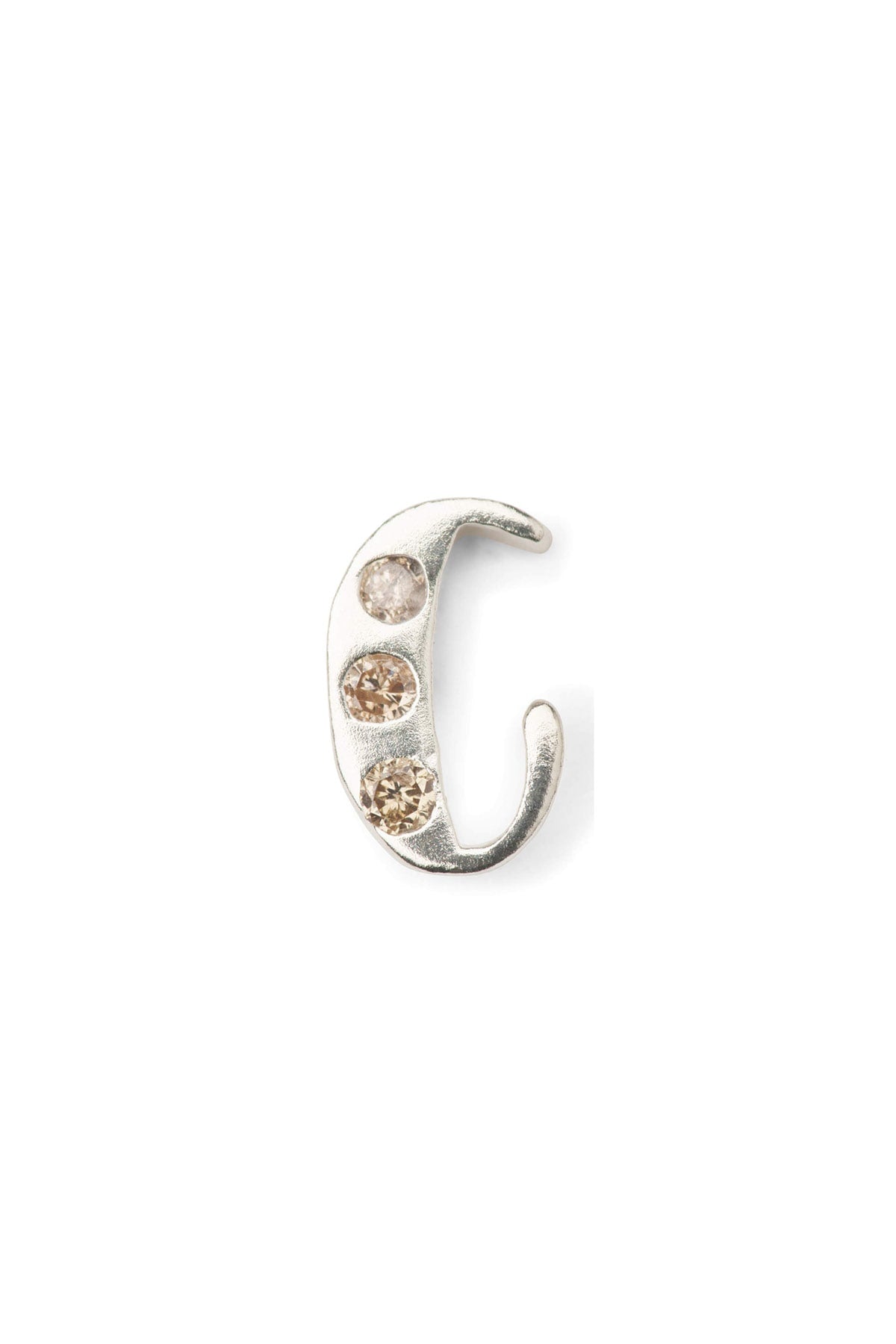 Diamond letter ear stud - Rabens Momento I Silver w/ Champaign diamond Silver w/ Champaign diamond C 9 - Rabens Saloner