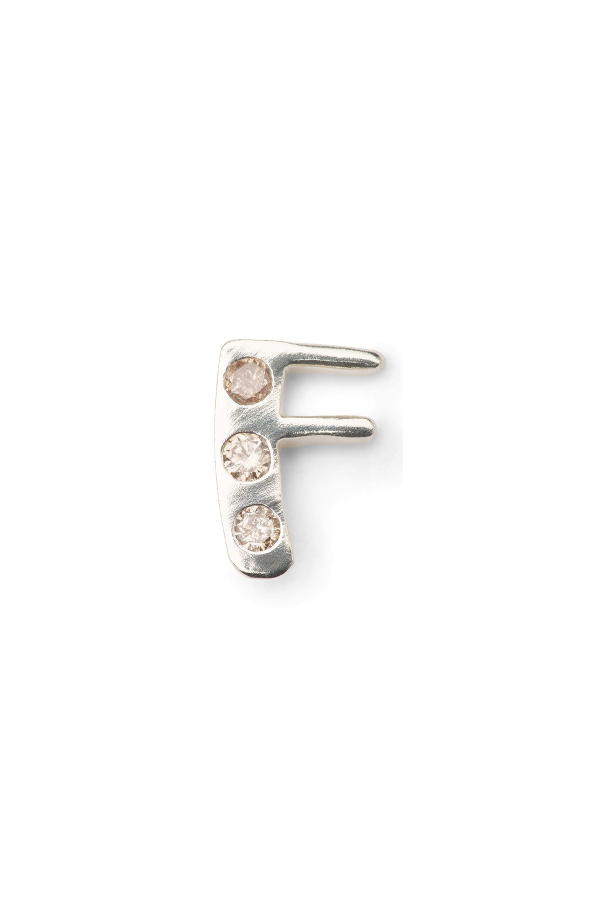 Diamond letter ear stud - Rabens Momento I Silver w/ Champaign diamond Silver w/ Champaign diamond F 15 - Rabens Saloner