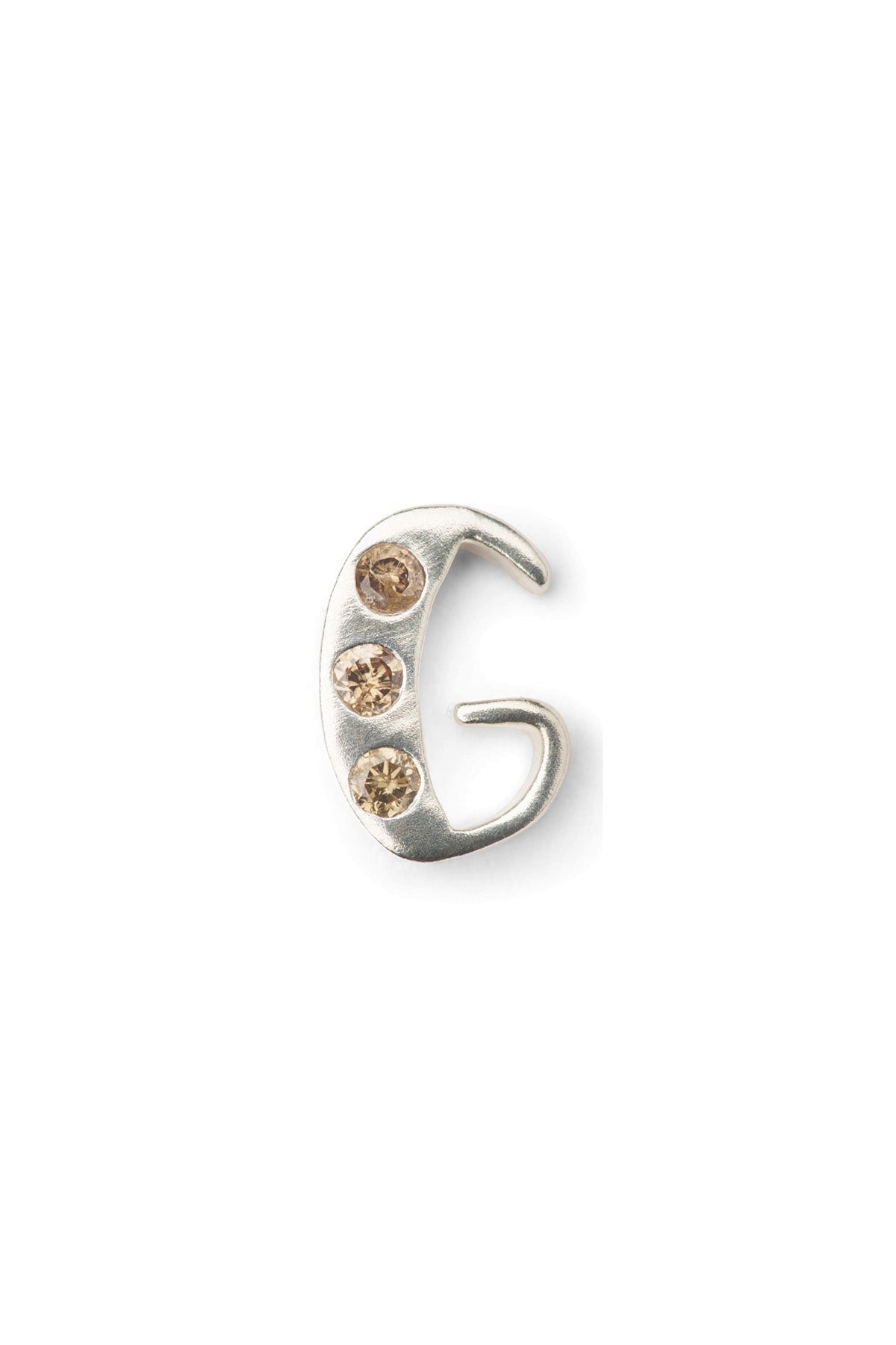 Diamond letter ear stud - Rabens Momento I Silver w/ Champaign diamond Silver w/ Champaign diamond G 17 - Rabens Saloner