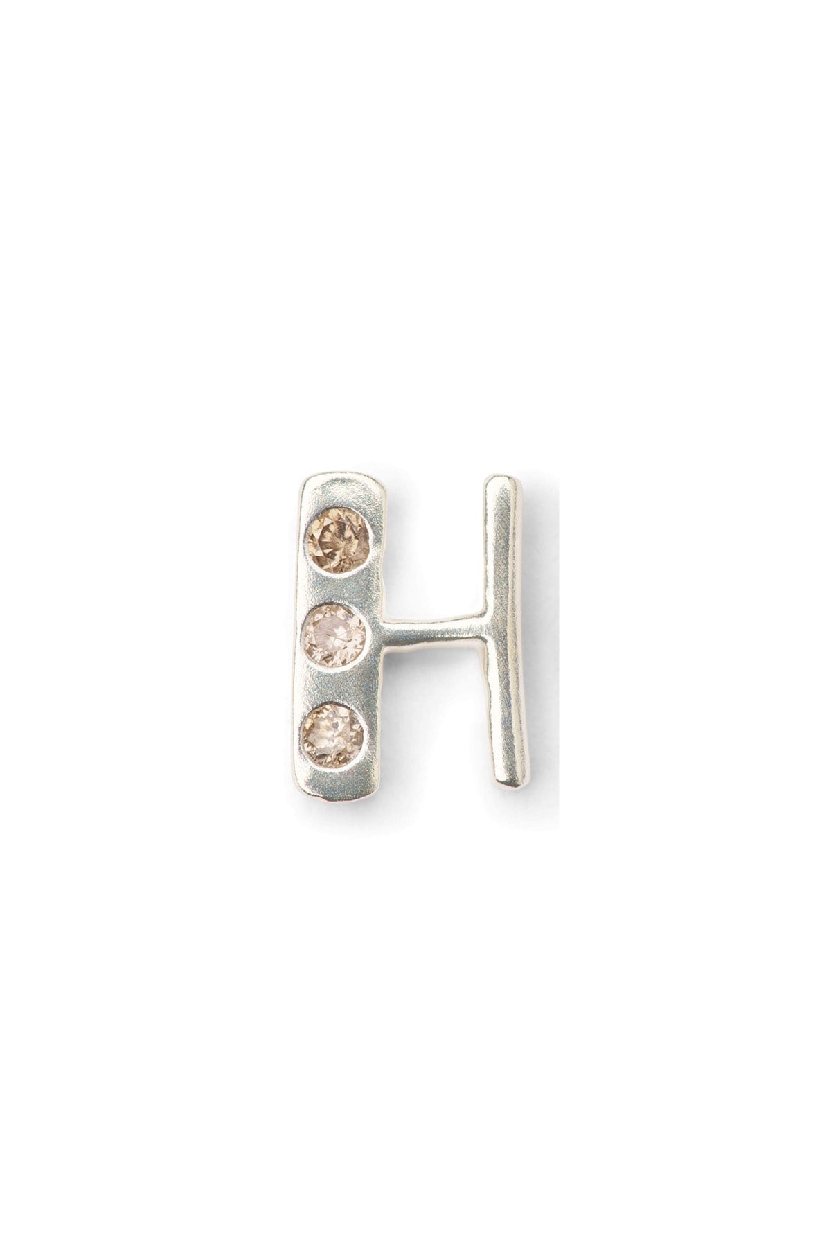 Diamond letter ear stud - Rabens Momento I Silver w/ Champaign diamond Silver w/ Champaign diamond H 19 - Rabens Saloner