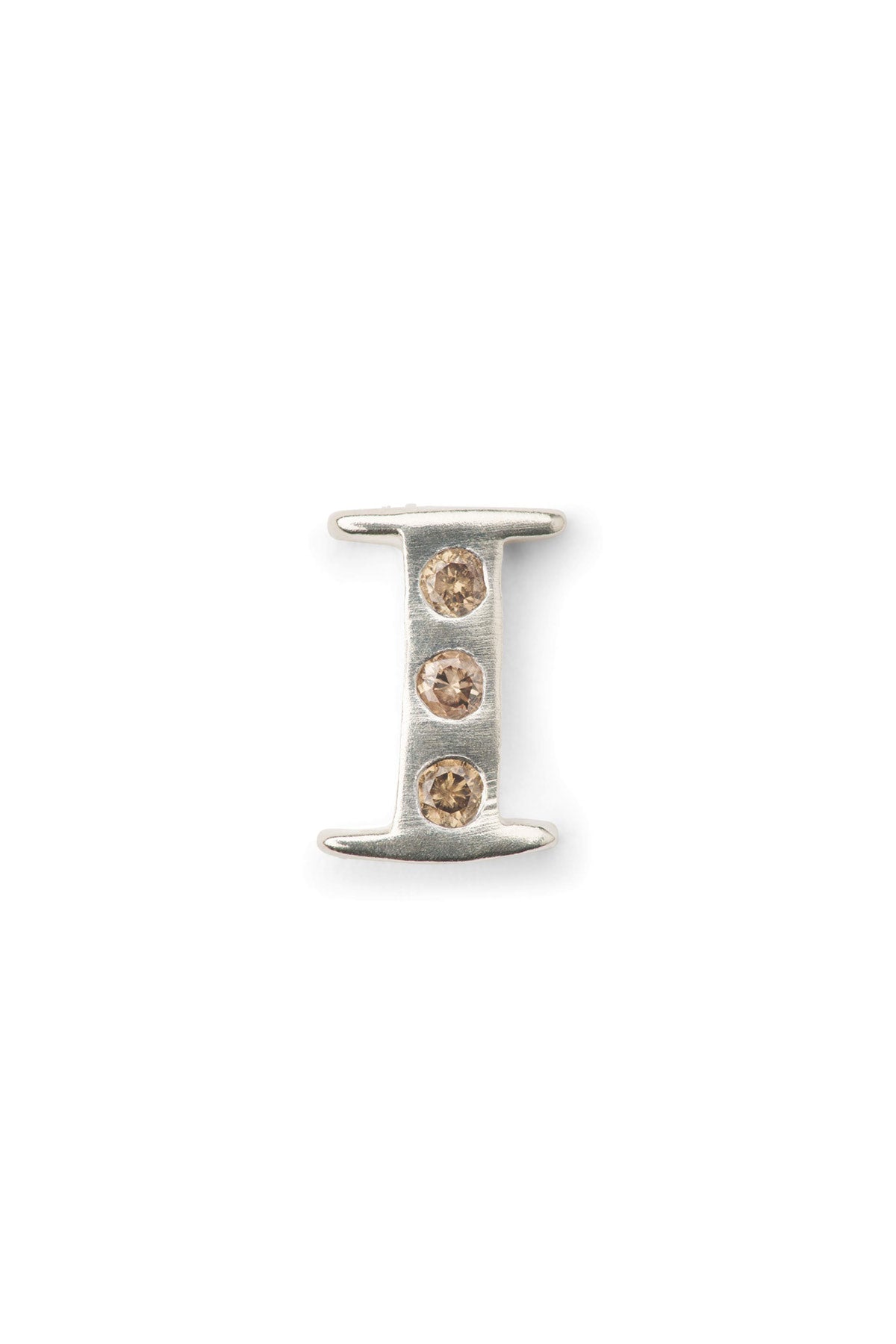 Diamond letter ear stud - Rabens Momento I Silver w/ Champaign diamond Silver w/ Champaign diamond I 21 - Rabens Saloner