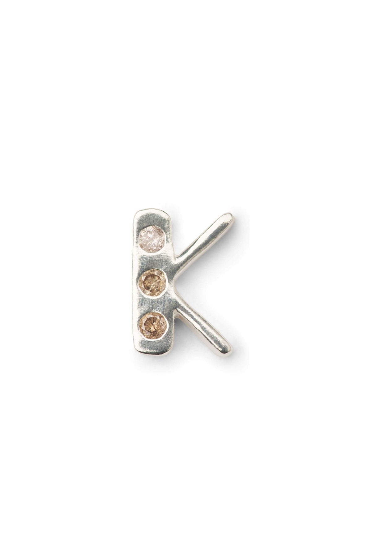 Diamond letter ear stud - Rabens Momento I Silver w/ Champaign diamond Silver w/ Champaign diamond K 25 - Rabens Saloner