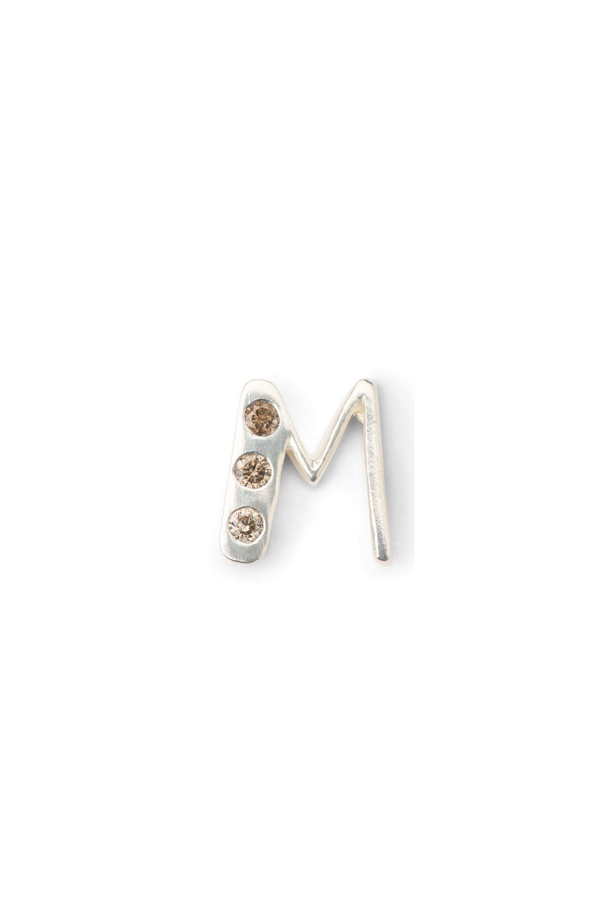 Diamond letter ear stud - Rabens Momento I Silver w/ Champaign diamond Silver w/ Champaign diamond M 1 - Rabens Saloner