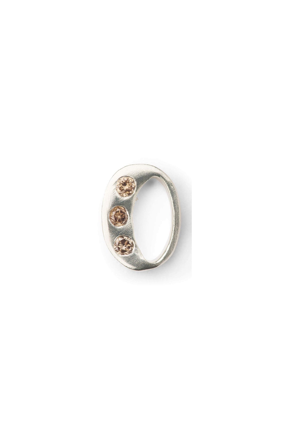 Diamond letter ear stud - Rabens Momento I Silver w/ Champaign diamond