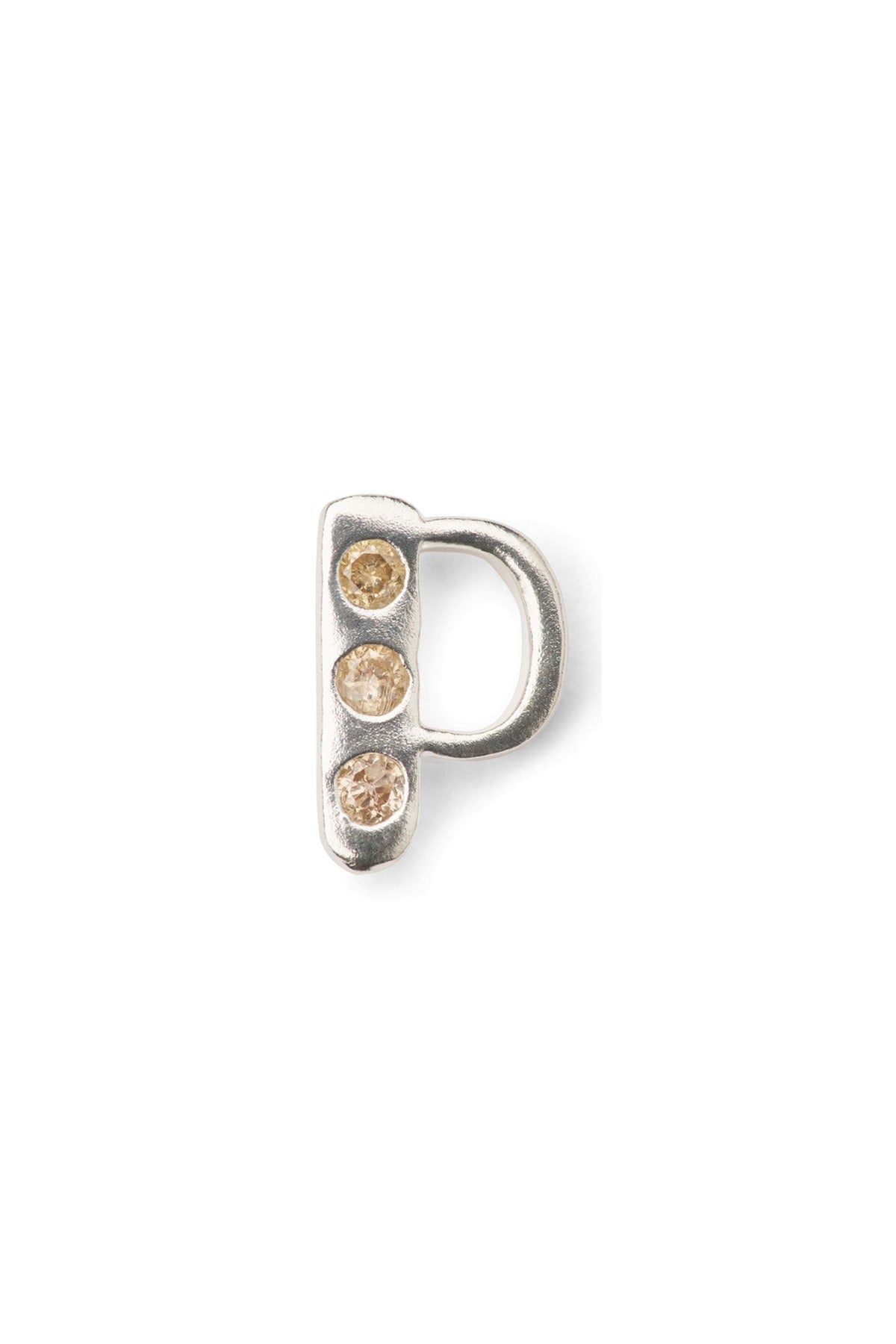 Diamond letter ear stud - Rabens Momento I Silver w/ Champaign diamond