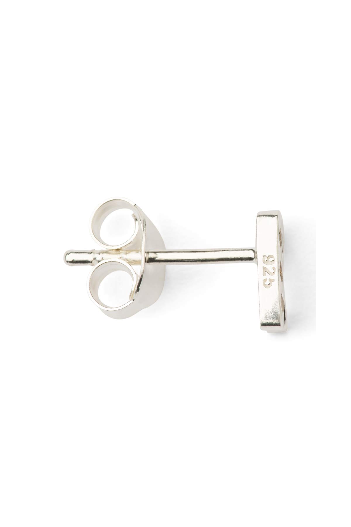 Diamond letter ear stud - Rabens Momento I Silver w/ Champaign diamond