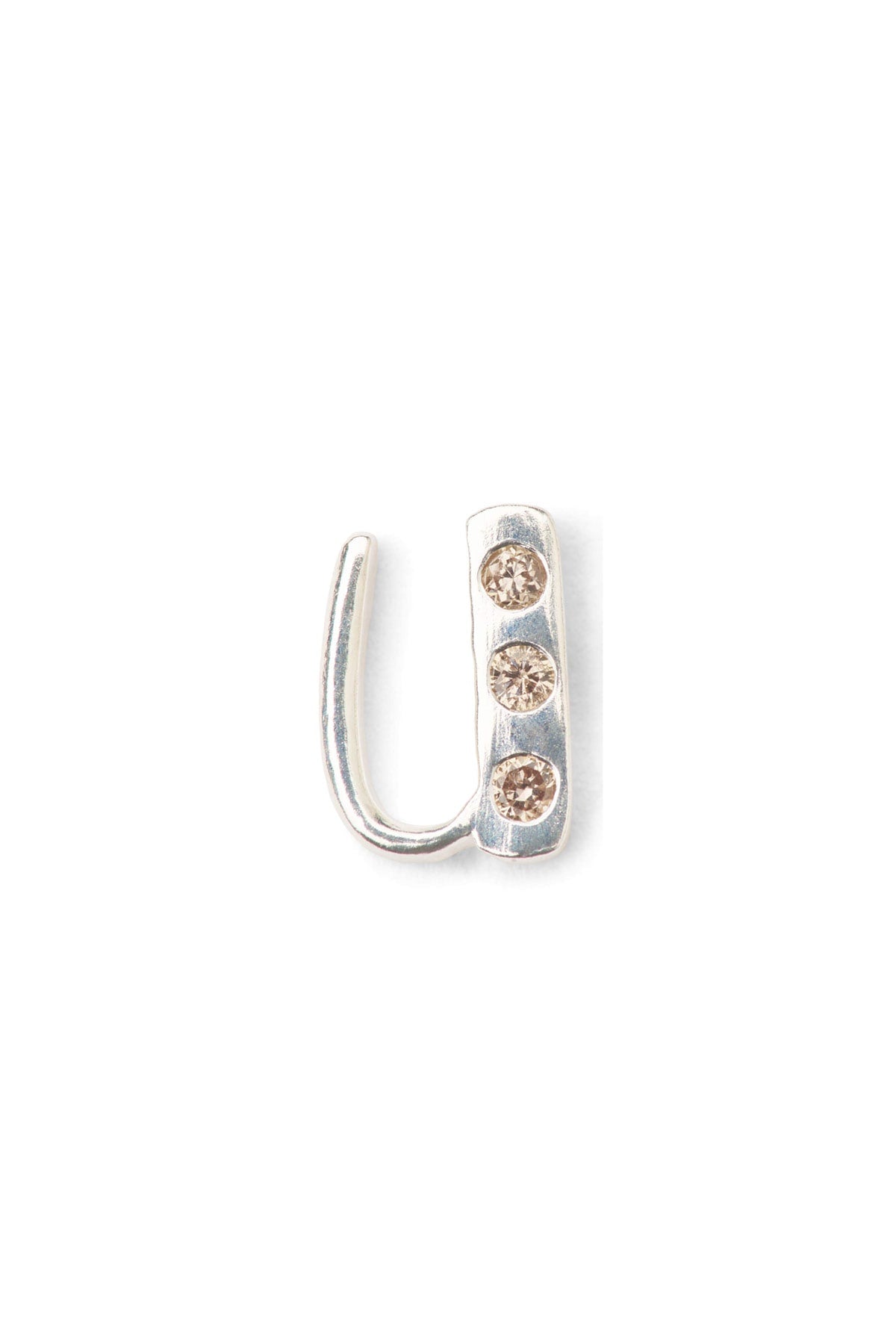 Diamond letter ear stud - Rabens Momento I Silver w/ Champaign diamond