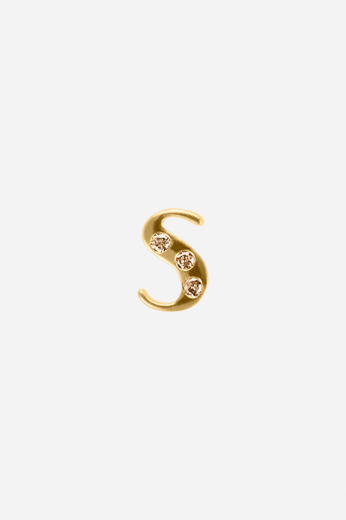 Diamond letter ear stud - Rabens Momento I Gold w/ Champaign diamond