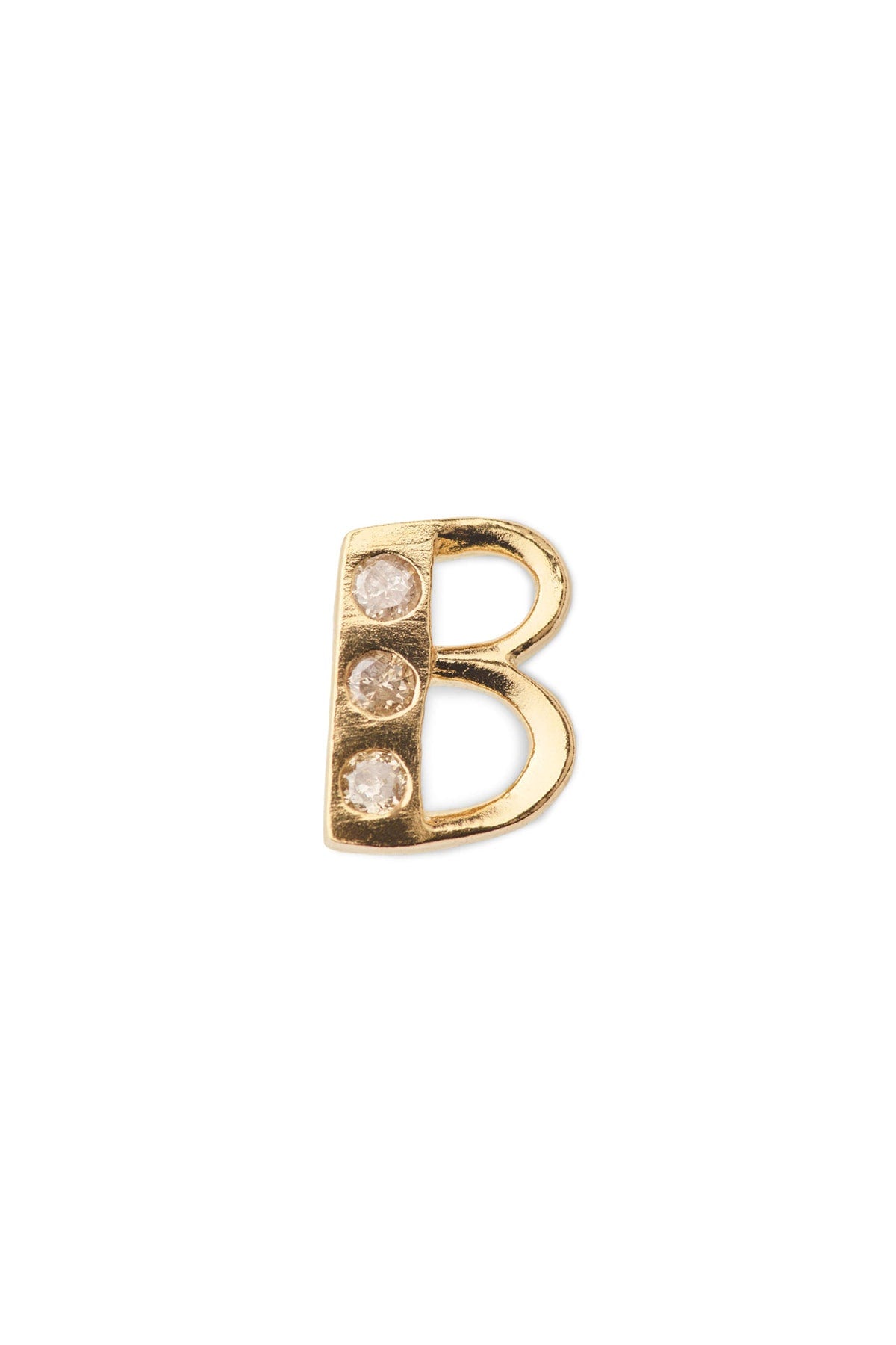 Diamond letter ear stud - Rabens Momento I Gold w/ Champaign diamond Gold w/ Champaign diamond B 7 - Rabens Saloner