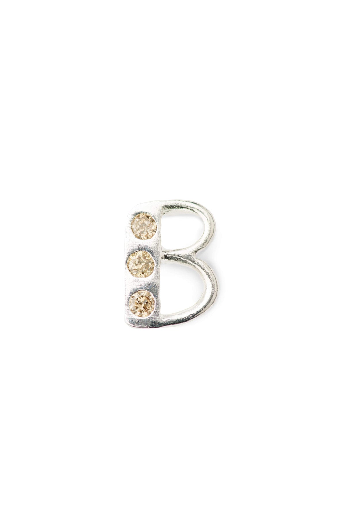 Diamond letter ear stud - Rabens Momento I Silver w/ Champaign diamond Silver w/ Champaign diamond B 7 - Rabens Saloner