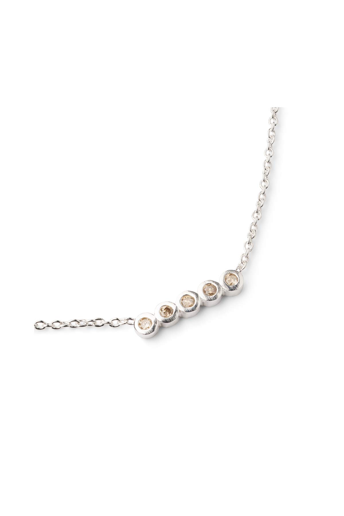 Diamond necklace - Rabens Momento I Silver w/ Champaign diamond