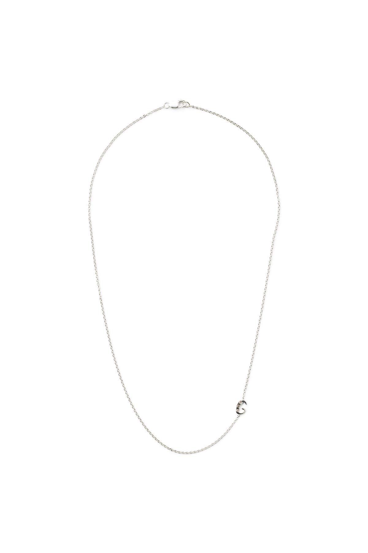 Diamond letter necklace - Rabens Momento I Silver w/ Champagne diamond 21 - Rabens Saloner