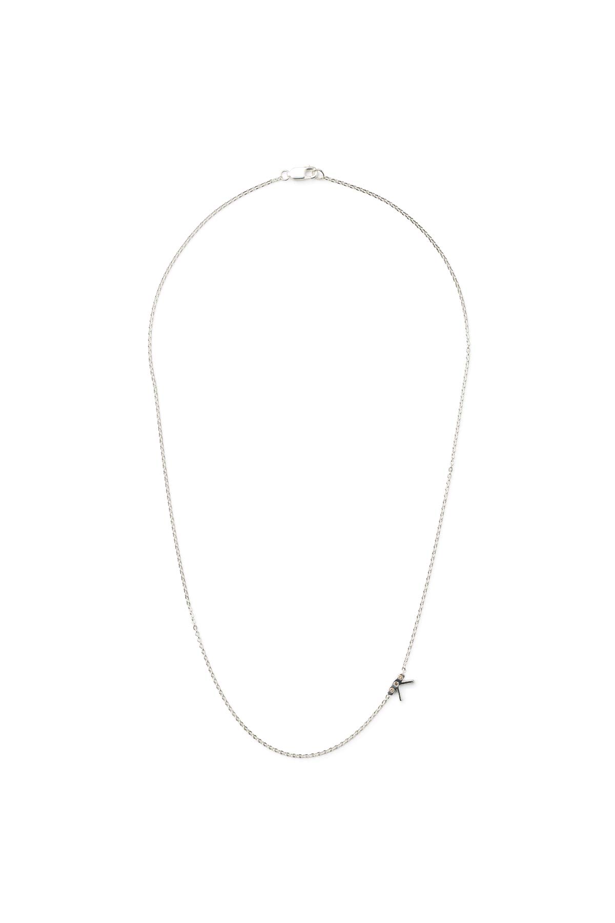 Diamond letter necklace - Rabens Momento I Silver w/ Champagne diamond