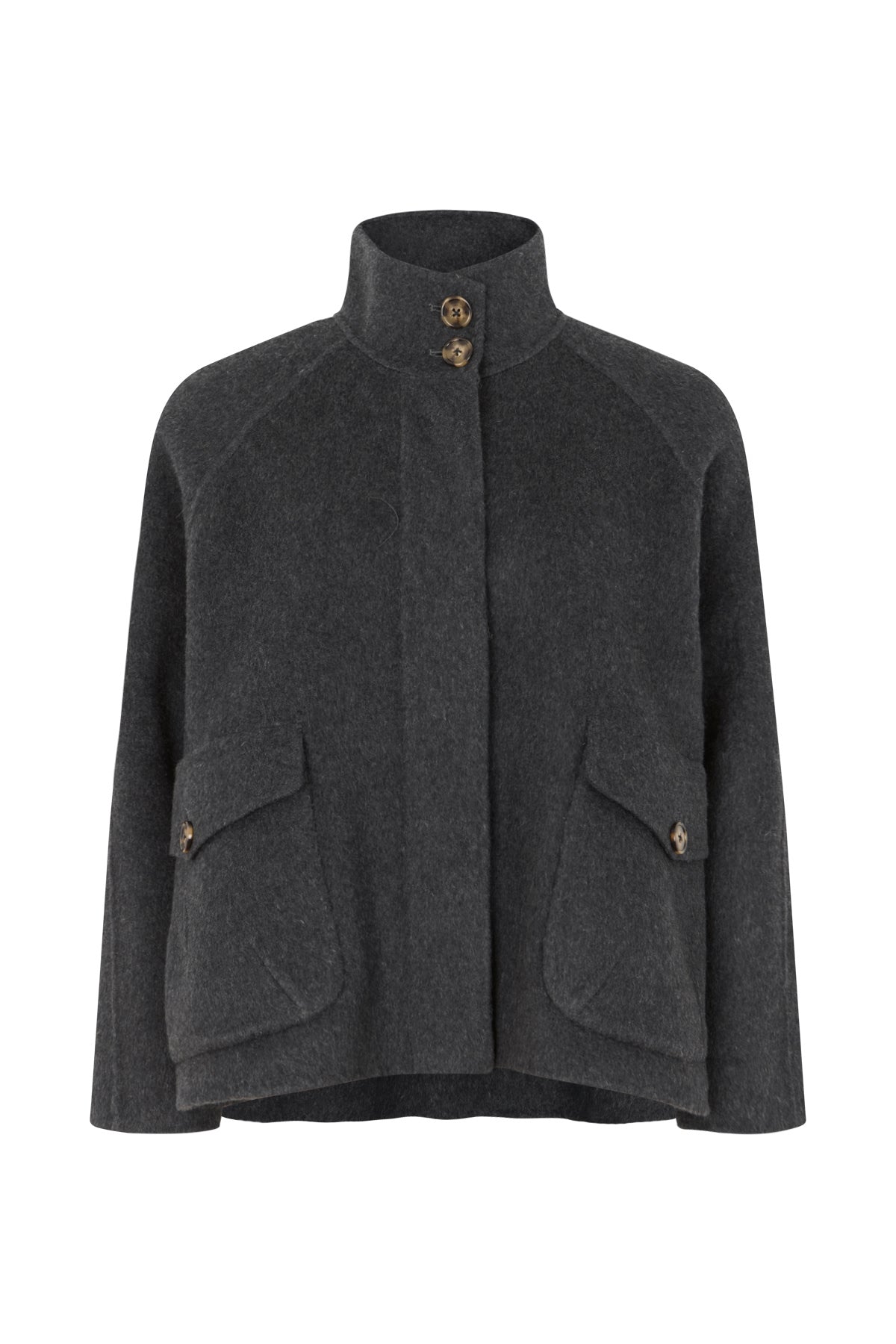 Hillevi - Double felt wool jacket I Dark grey melange Dark grey melange XS 4 - Rabens Saloner
