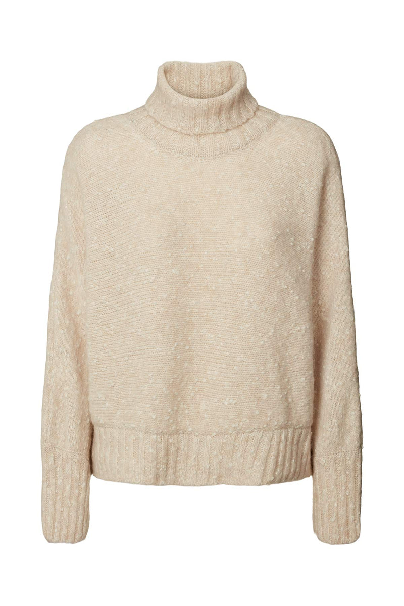 Baze - Freckled knit cropped sweater I Beige Beige XS/S  6 - Rabens Saloner
