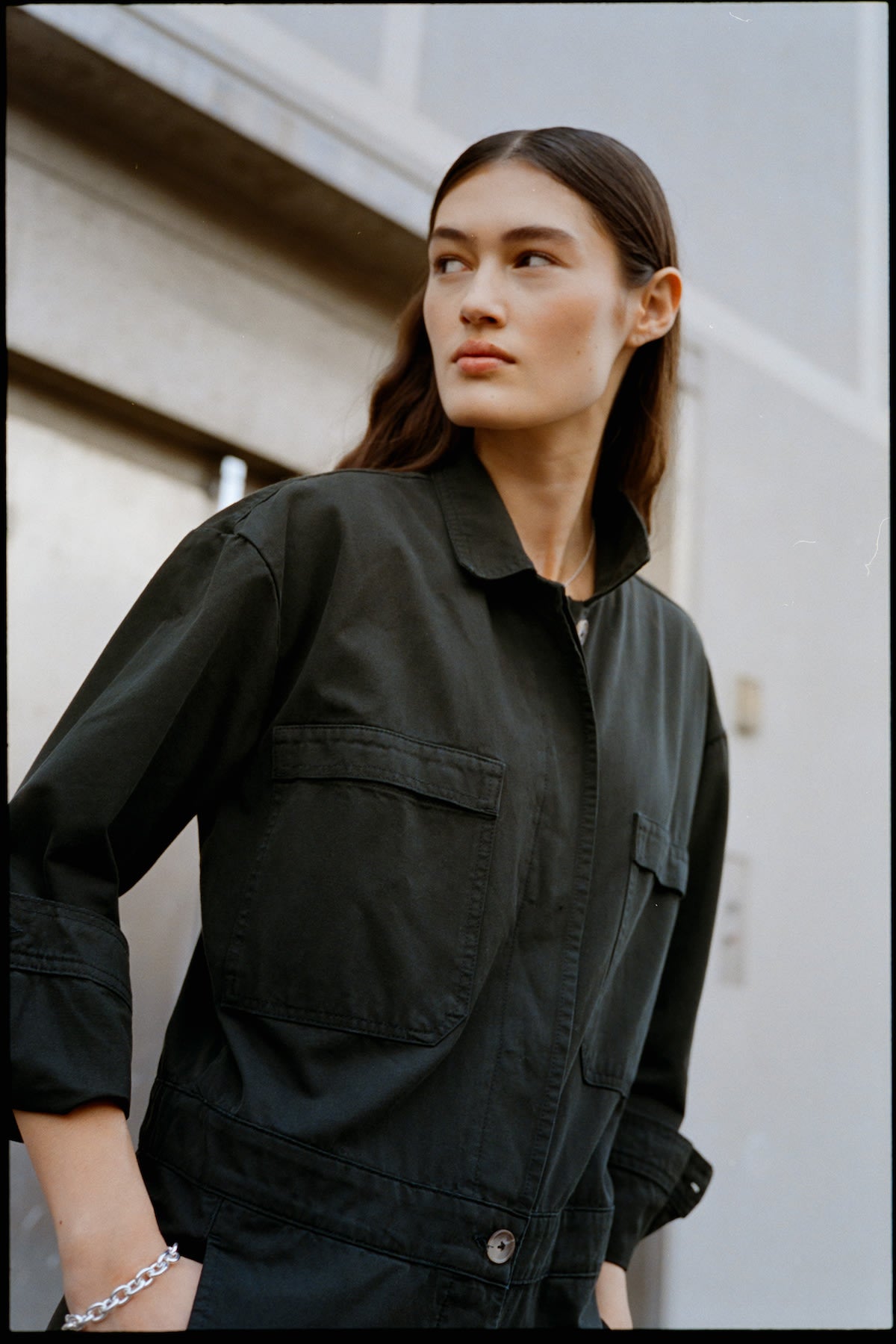 Jozette - Canvas light jumpsuit I Faded black 4 - Rabens Saloner