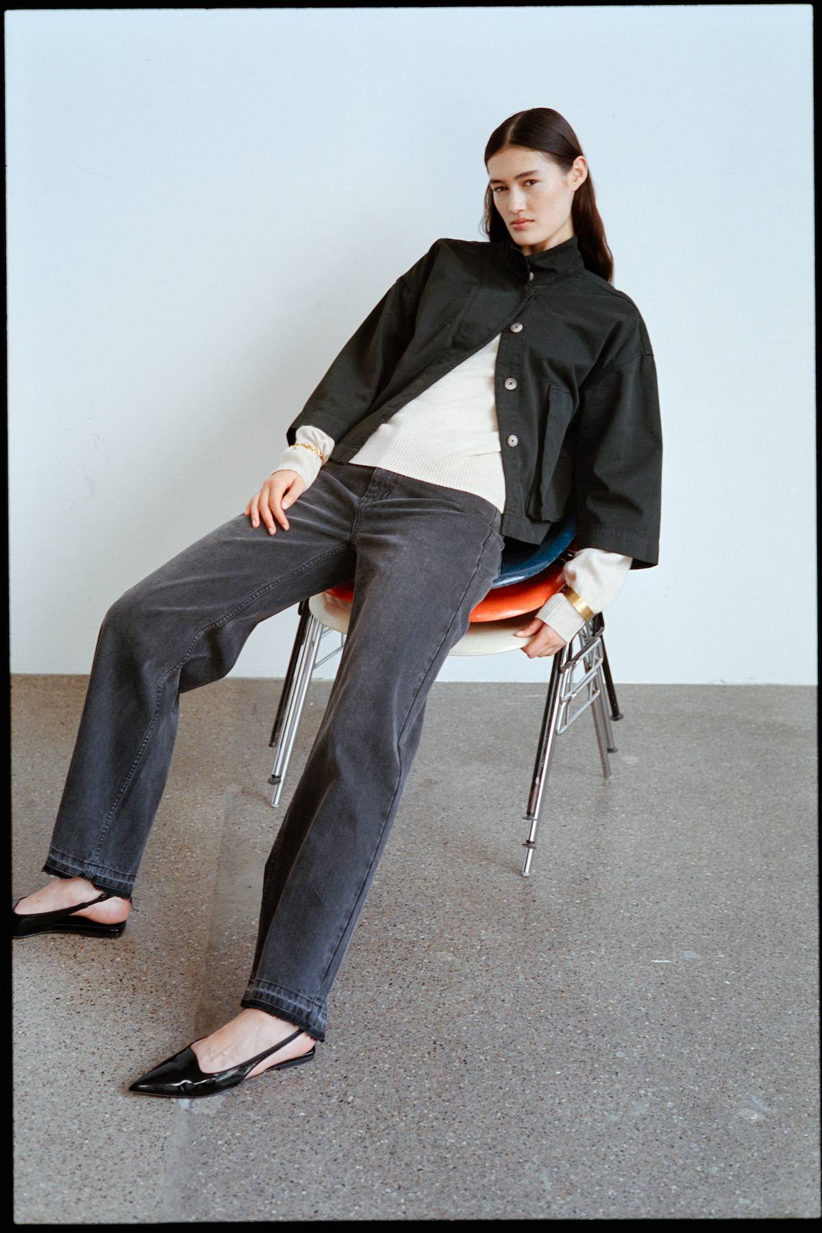 Katje - Canvas light jacket I Faded Black 2 - Rabens Saloner