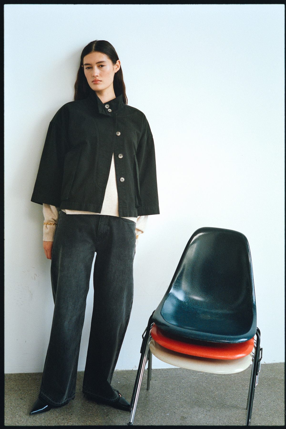 Katje - Canvas light jacket I Faded Black 3 - Rabens Saloner