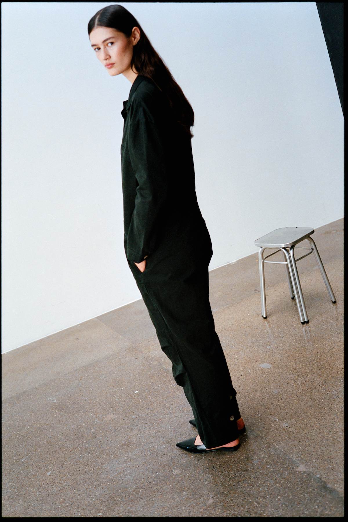 Jozette - Canvas light jumpsuit I Faded black 6 - Rabens Saloner