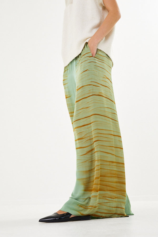 Lenie - Tidal elastic wide pant I Green combo    2 - Rabens Saloner