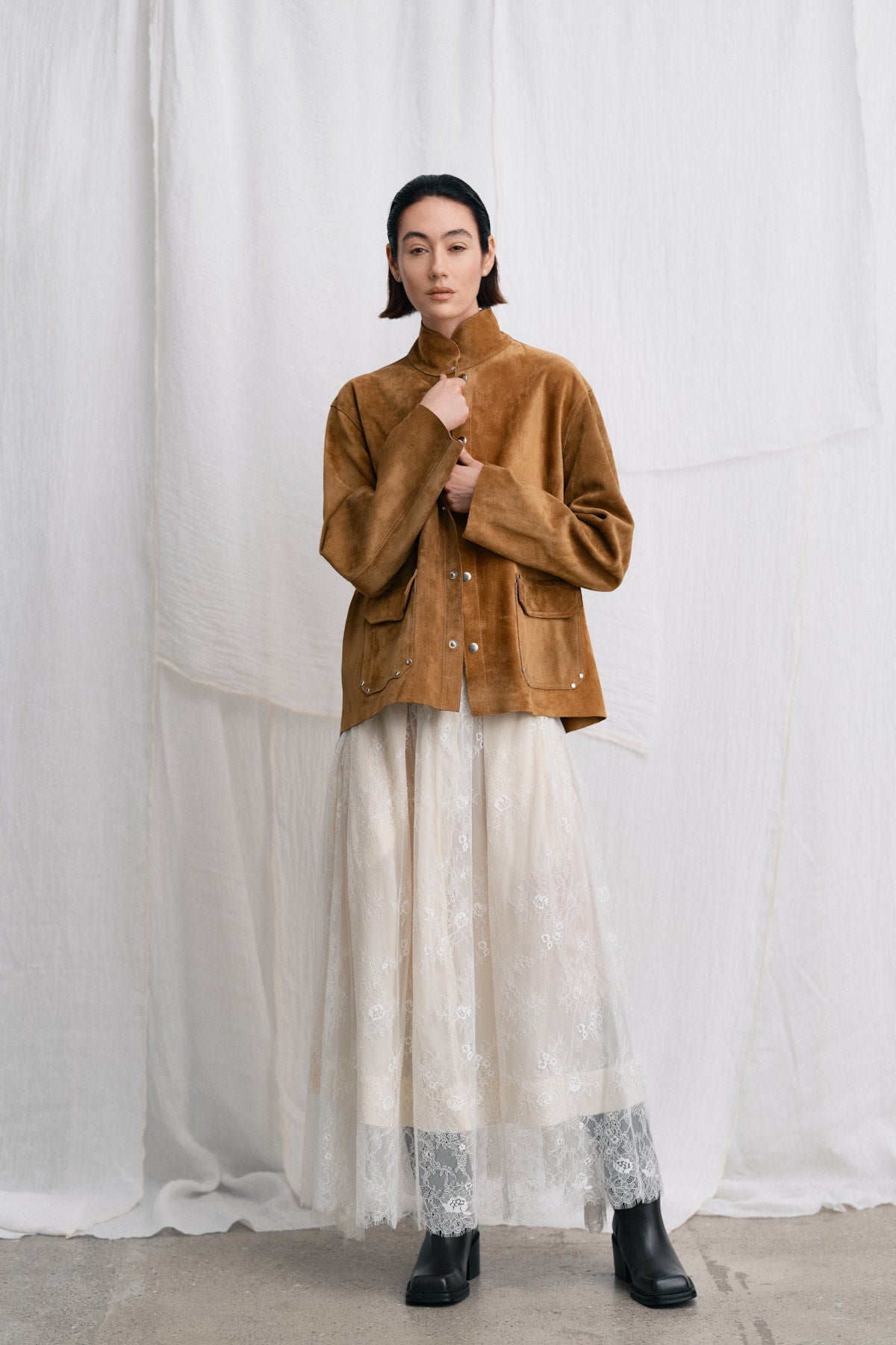 Monette - Laced multi layer skirt I Off white 6 - Rabens Saloner