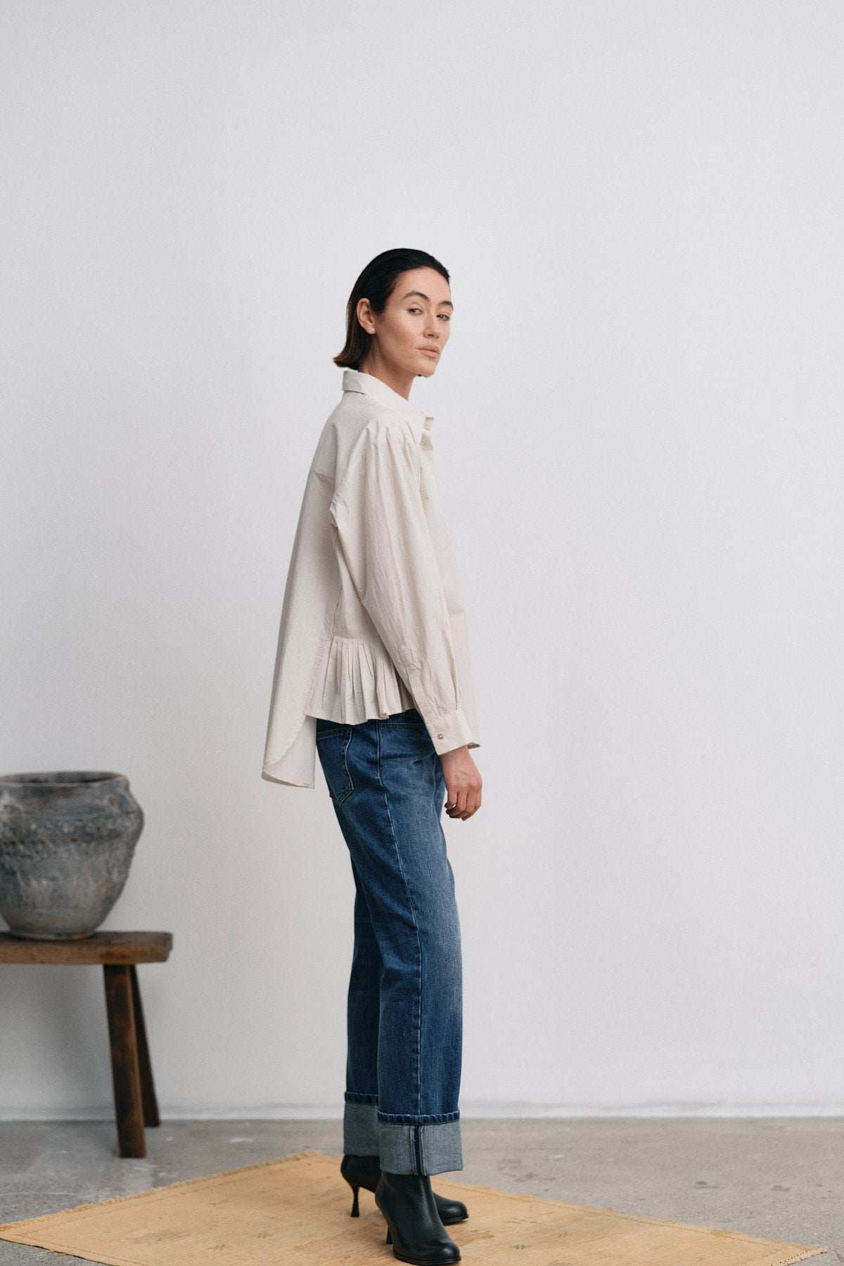 Lorelei - Denim loose fit pants I Dark indigo 7 - Rabens Saloner