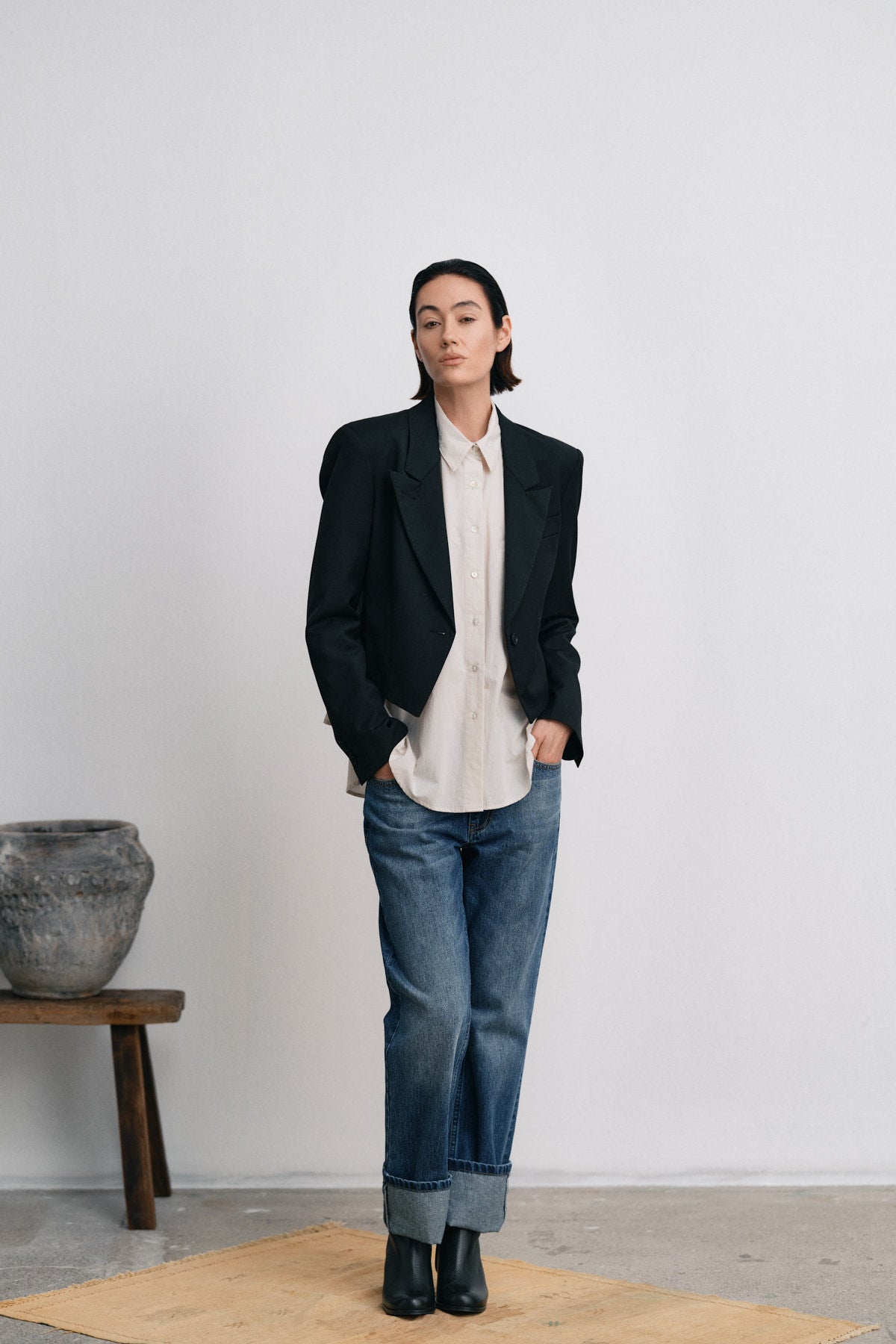 Lorelei - Denim loose fit pants I Dark indigo 8 - Rabens Saloner