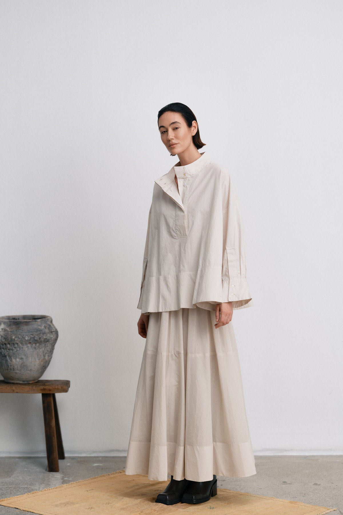 Smea - Poplin flared shirt I Clay 6 - Rabens Saloner