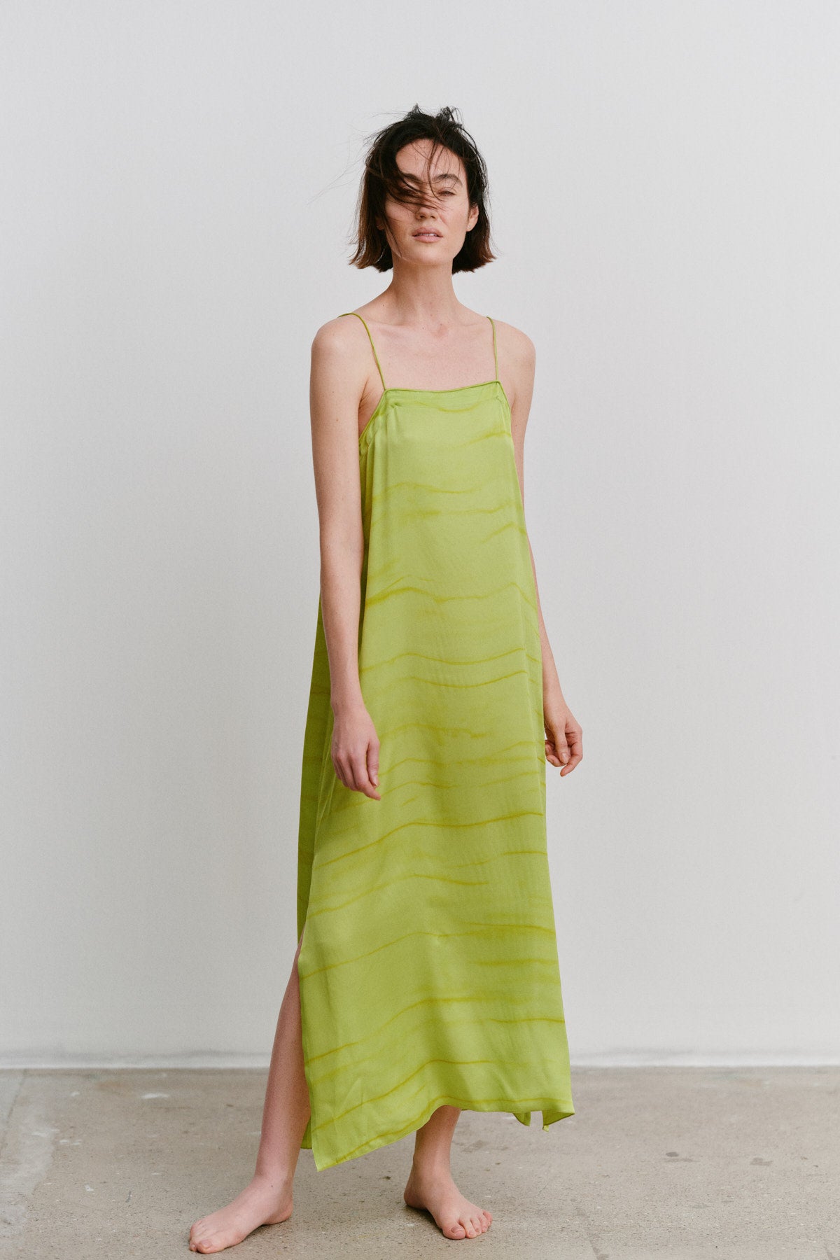 Laurentine - Chartreuse camisole dress I Chartreuse 1 - Rabens Saloner