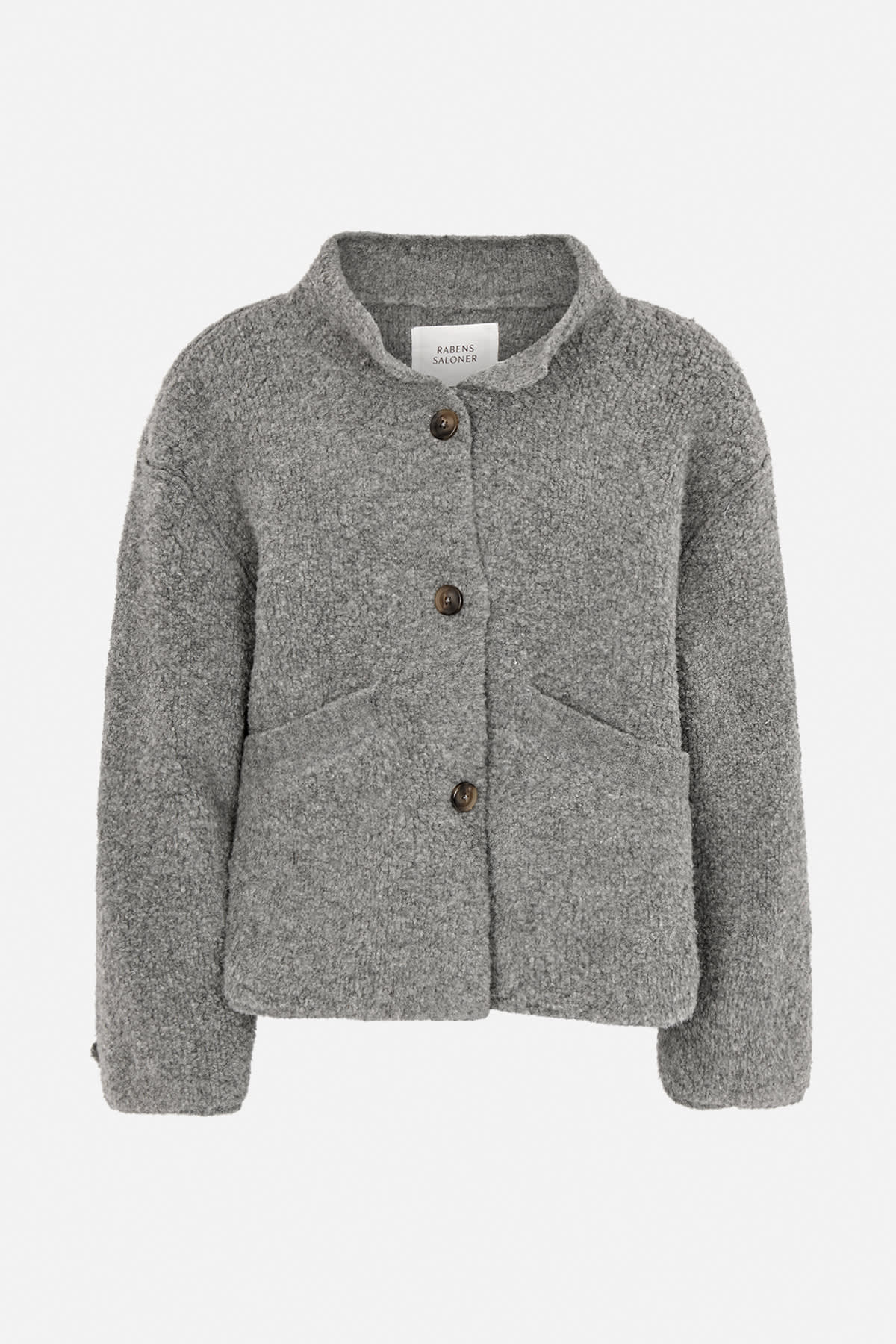 Emel - Sheep knit reverse jacket I Grey melange 3 - Rabens Saloner