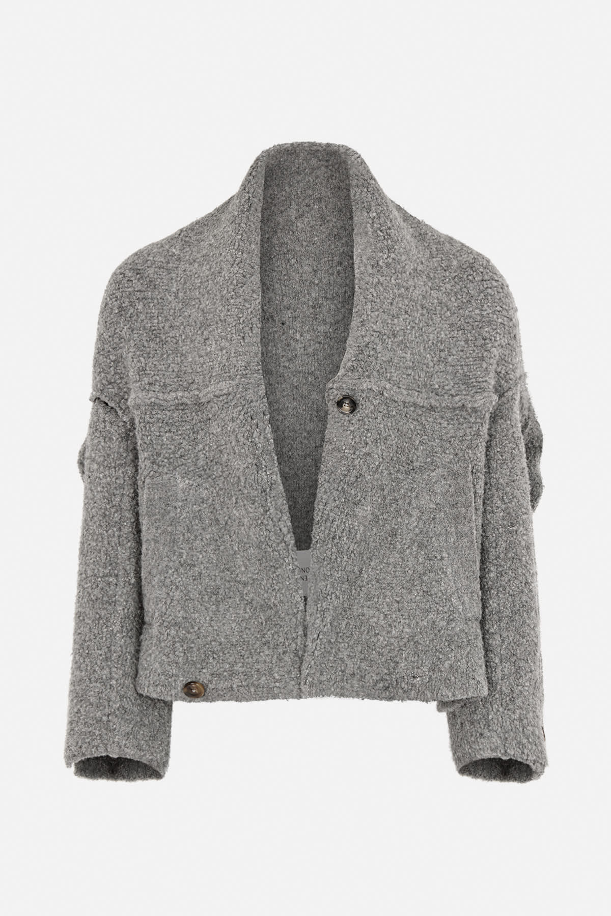 Emel - Sheep knit reverse jacket I Grey melange 5 - Rabens Saloner