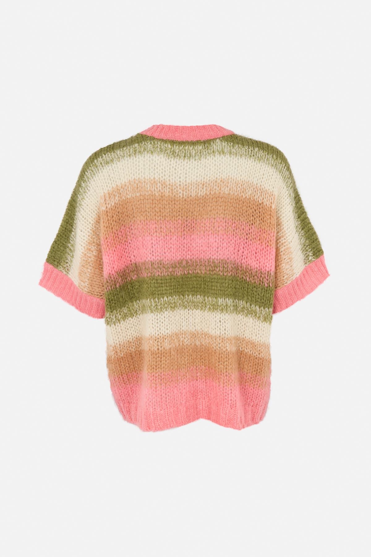 Maggi - Blurred yarn oversize t-shirt I Pink combo 2 - Rabens Saloner
