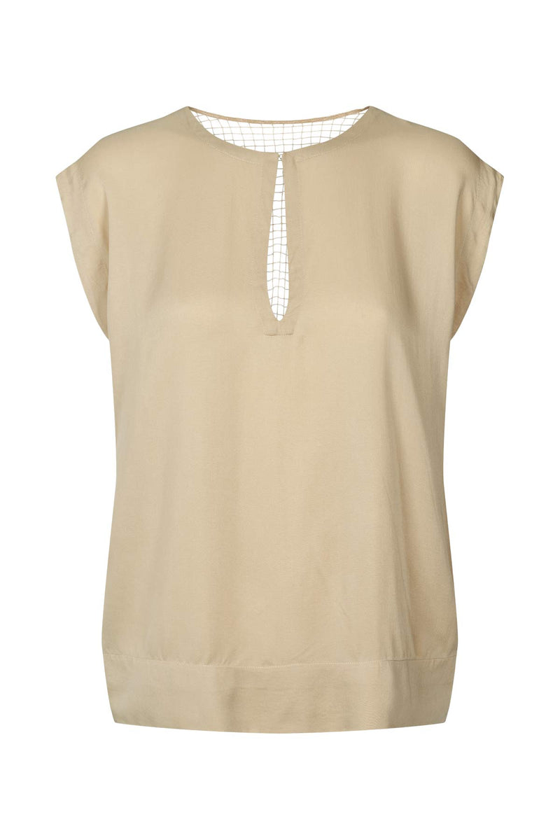 Rosalyn - Funnel web blouse I Sand Sand XS  3 - Rabens Saloner