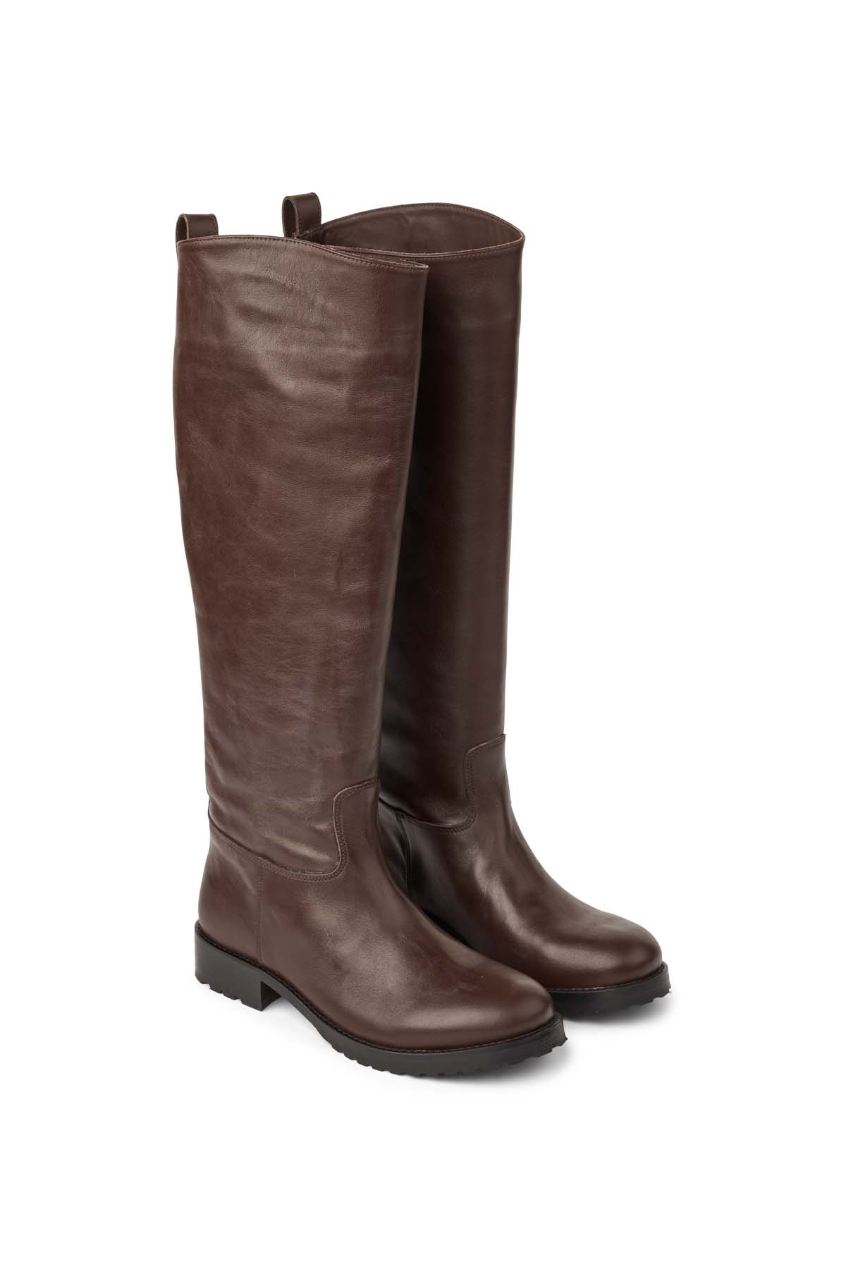 Marit - Leather riding boot I Dark Chocolate 3 - Rabens Saloner