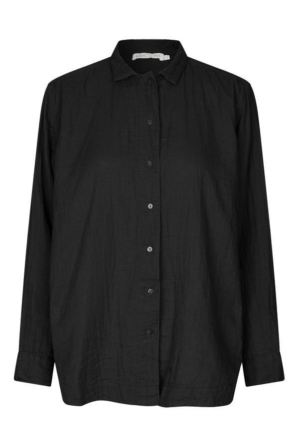 Besime - Cotton dbl shirt I Black    1 - Rabens Saloner