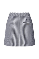 Hollie - Easy tailoring short skirt I Blue stripe    4 - Rabens Saloner