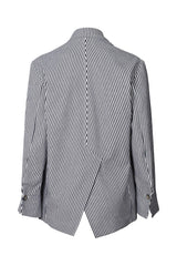 Loza - Easy tailoring jacket I Blue stripe    5 - Rabens Saloner