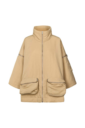 Alis - Nylon tunic jacket I Sand Sand O/S  1 - Rabens Saloner