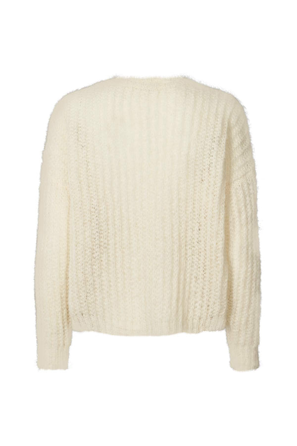 Engla - Fluffy rope boxy sweater I White    2 - Rabens Saloner