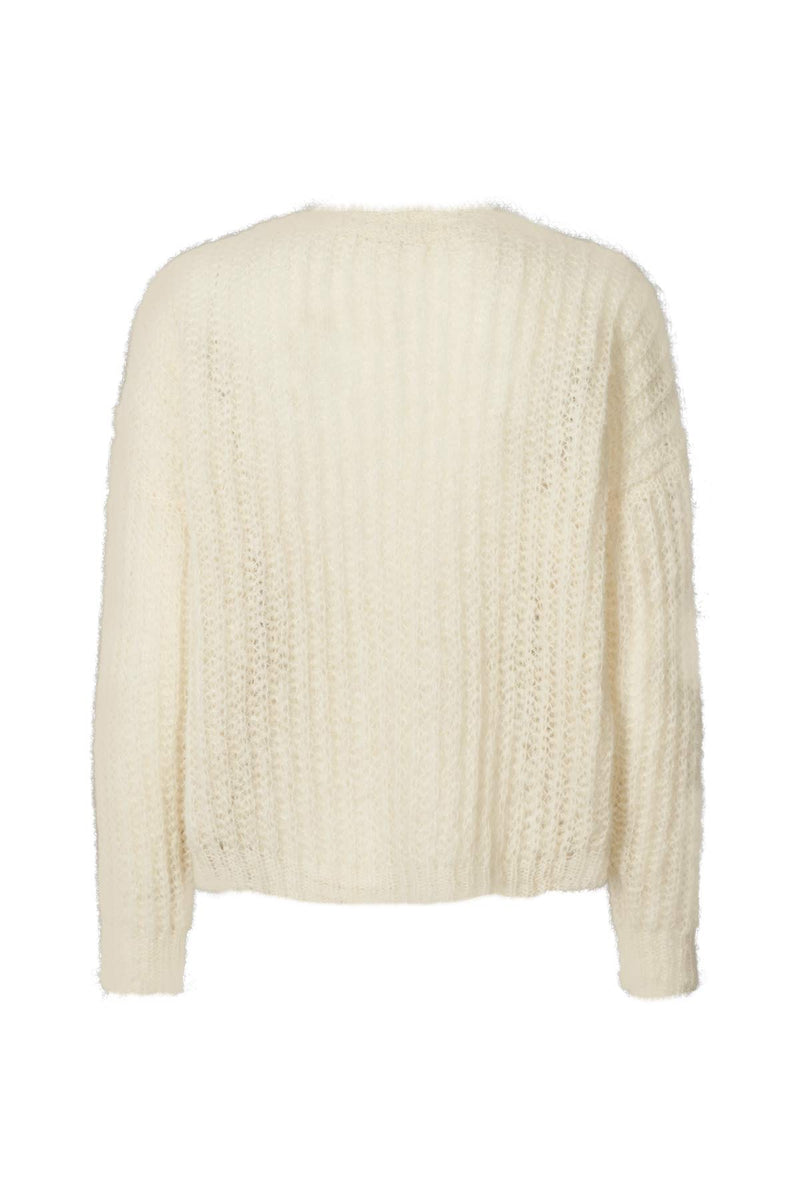 Engla - Fluffy rope boxy sweater I White    2 - Rabens Saloner