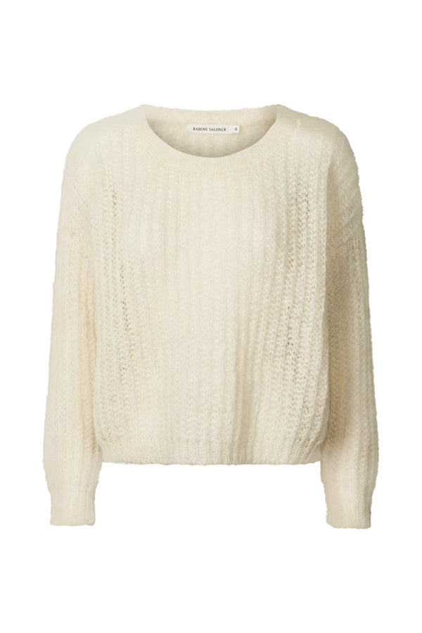 Engla - Fluffy rope boxy sweater I White White XS  1 - Rabens Saloner