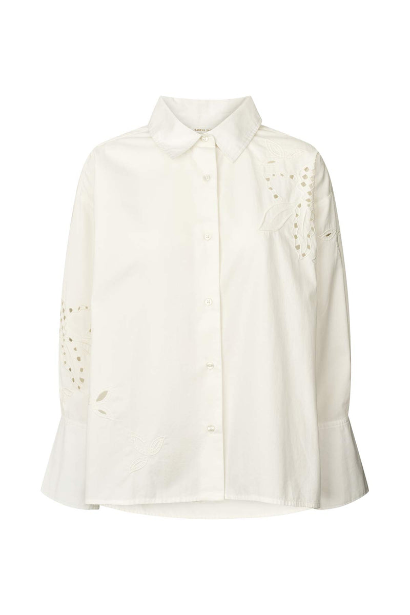 Ika - Lotus lace shirt I Off white Off white XS  4 - Rabens Saloner