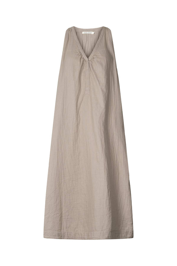 Lizza - Cotton double tank dress I Pearl grey