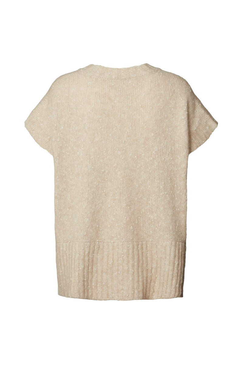 Minte - Freckled knit tunic vest I Beige    4 - Rabens Saloner