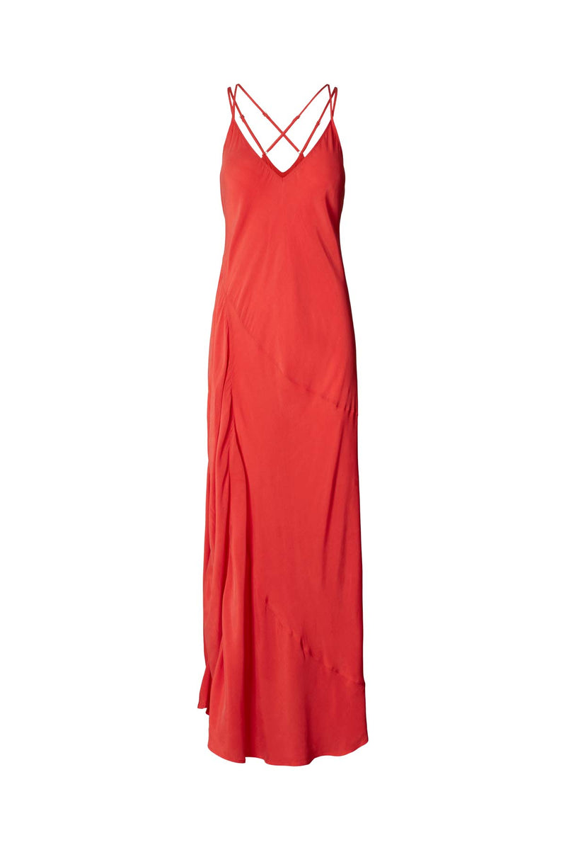 Madigan - Sandwashed strap dress I Red Red XS  3 - Rabens Saloner